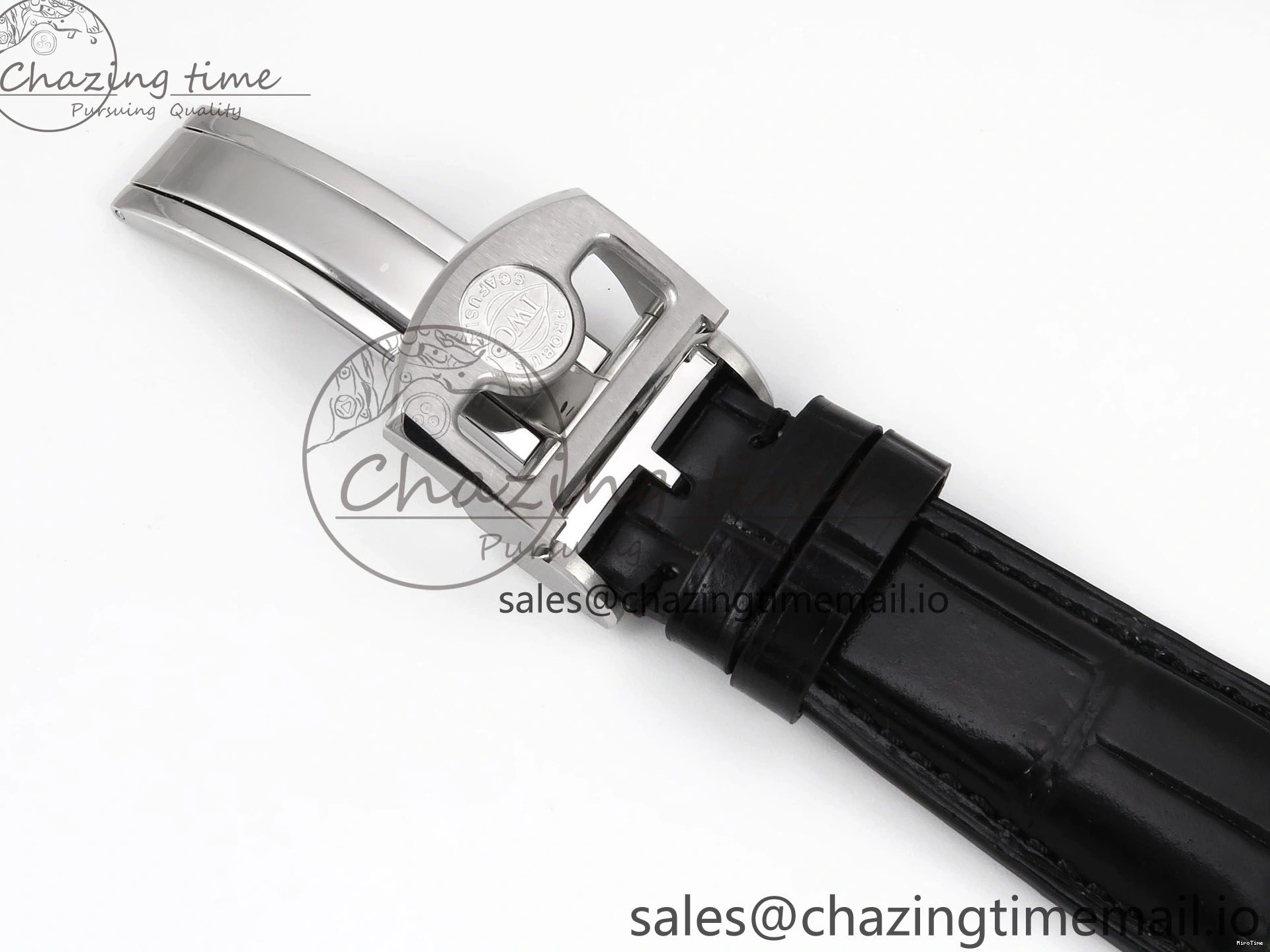 MIROTIME 0302 OnTrend Portugieser Automatic 42mm SS APSF 1:1 Best Edition White RG Dial on Black Leather Strap A 7010